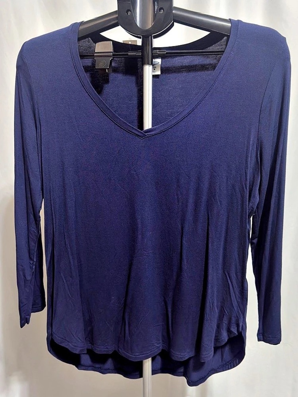 Old Navy Luxe V-Neck Long-Sleeve Tee Blue XS
